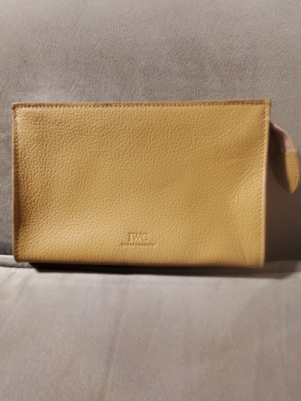IWC Yellow Leather Wristlet Clutch
